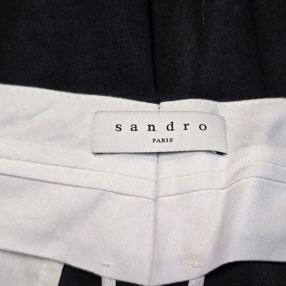 Sandro Hodei Culottes Pants 40 EU 8 US Black Pleated Cropped‎ Wide Leg - Picture 6 of 9
